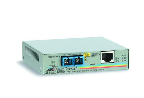 ALLIED TELESIS AT-FS202 2-PORT 10/100BASETX TO 100BASEFX
